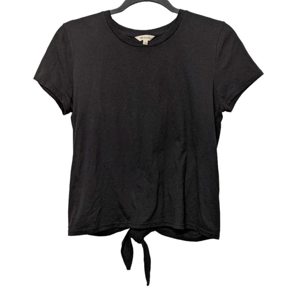 Madewell Knot Back Black Tee